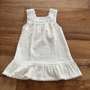 White Lace Trim Dress